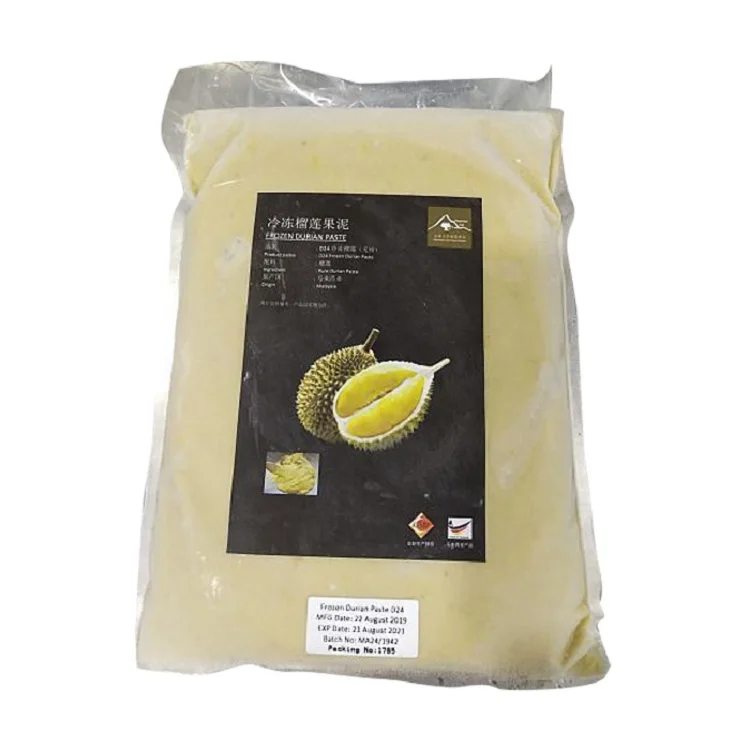 Frozen Durian D24 Paste Pure Durian Frozen Fruit Paste Malaysia Manufacturer
