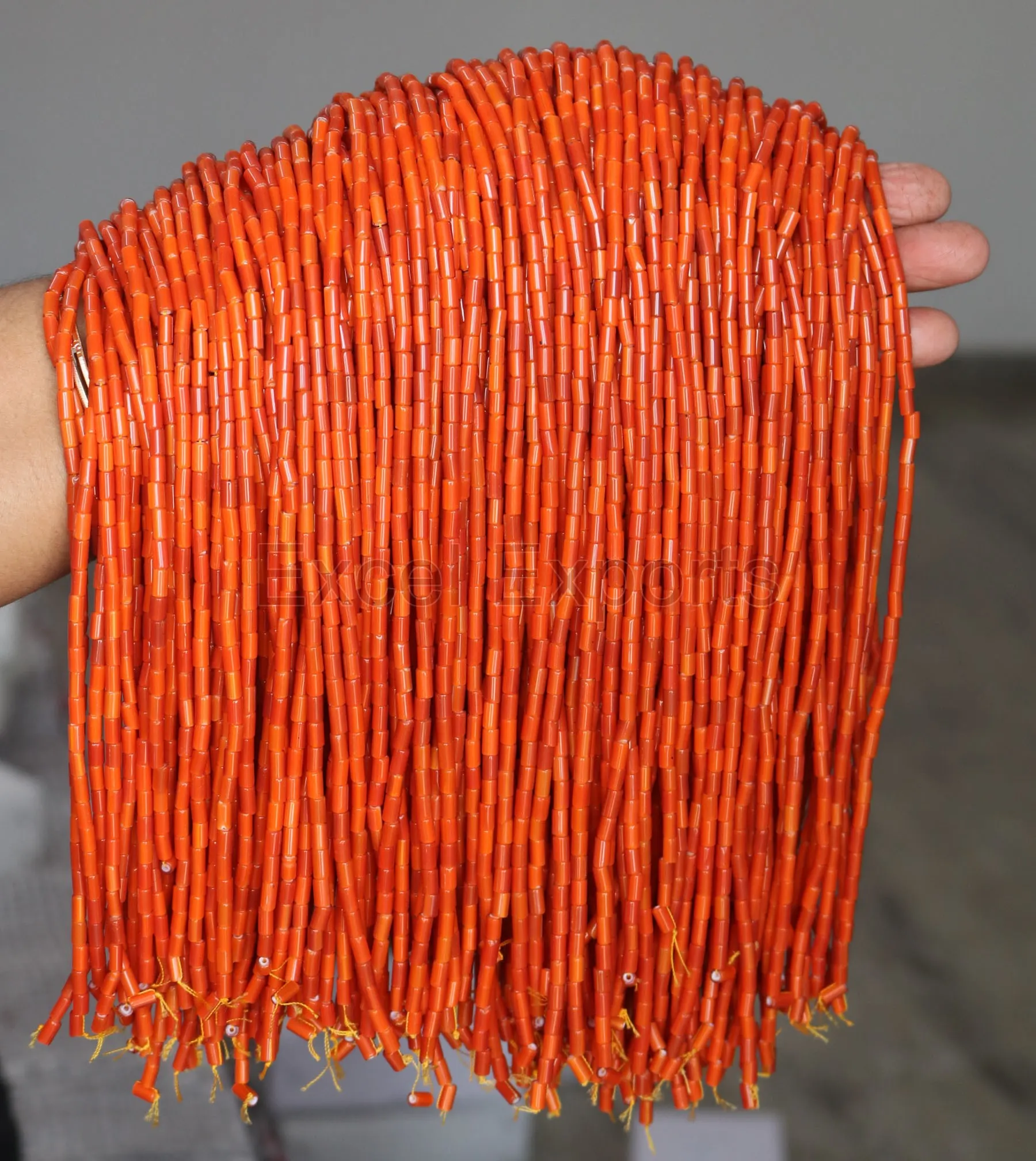 2024 Top selling glass beads 2mm 3mm 4mm square tube cube Orange coral colors for jewelry making loose beads on strand.