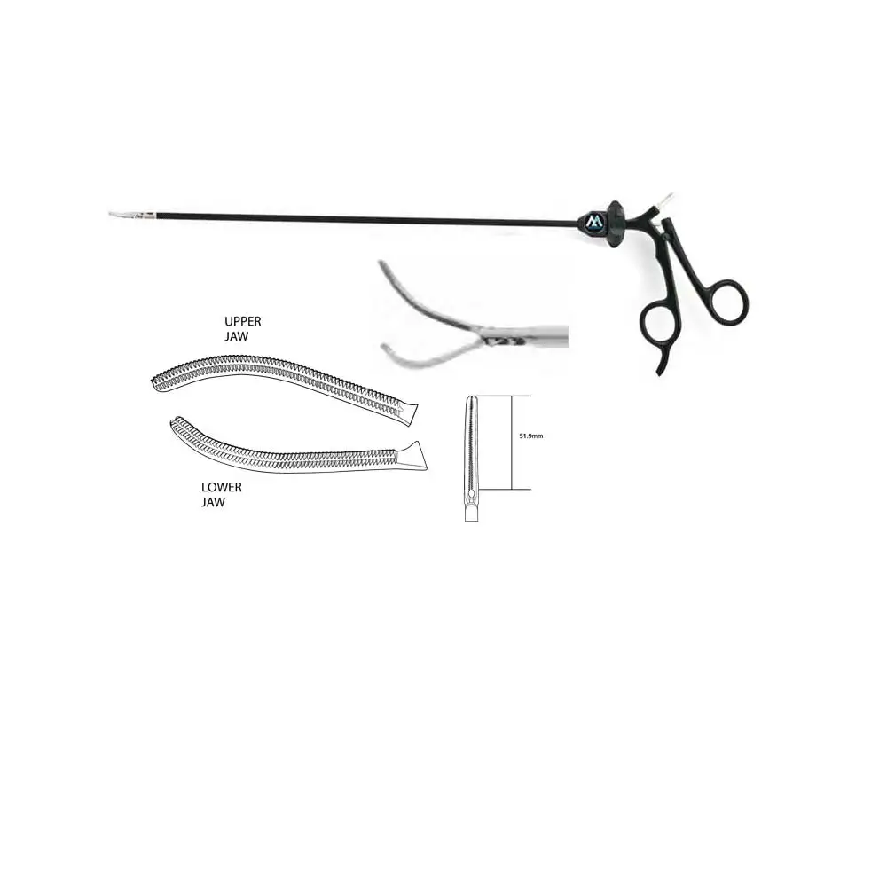 DeBAKEY Laparoscopic Articulating Clamp Double Action Forceps Stainless Steel Manual Hydraulic Power Source Laparoscopic Surgery