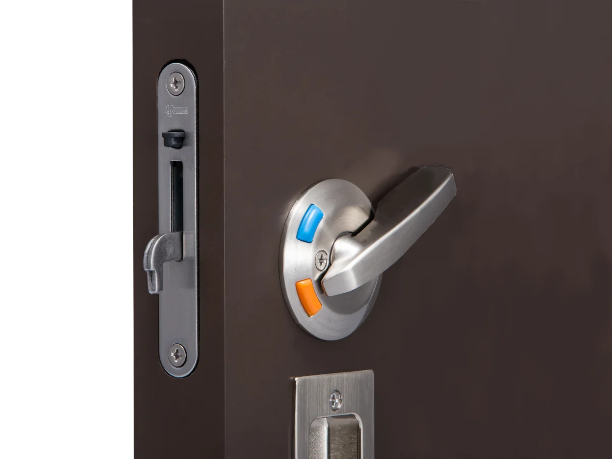 (Lever type with Indicator Lock) Sliding Door Hook Lock Clear Cut Hook Lock Japan Made,  in color Silver Painting