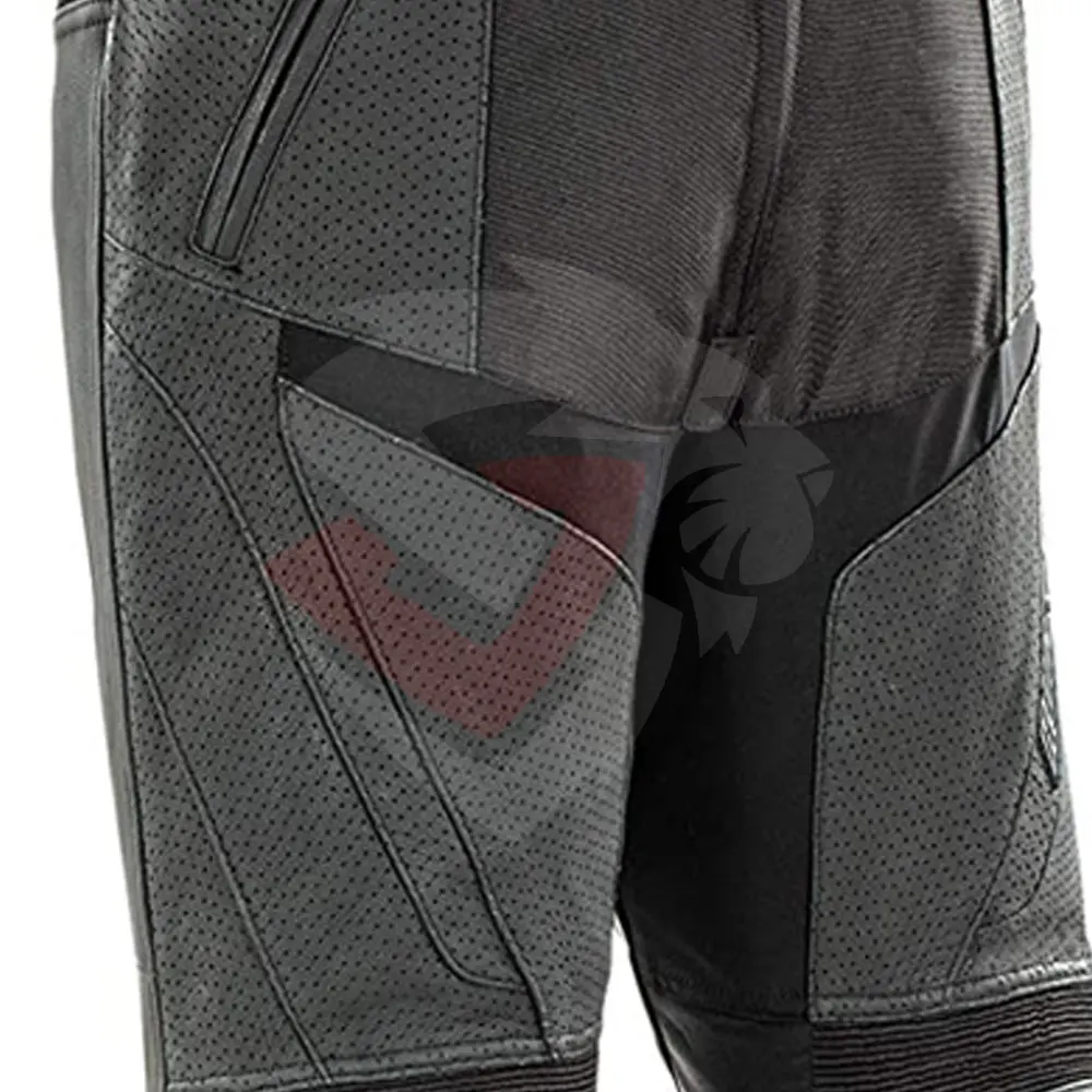 Mens Black Leather Motorcycle Pant Padded Trouser Motorbike Pant Padded Biker Racing Armor Pants