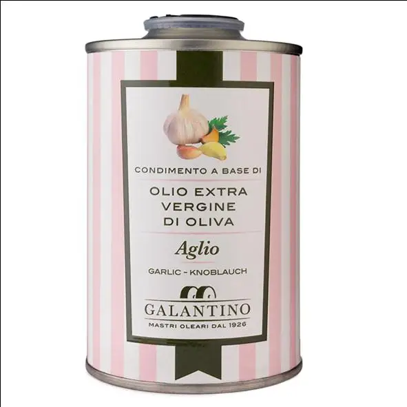 Чесночное натуральное ароматизированное Экстра натуральное оливковое масло Оловянно для повязки и приготовления пищи 250 мл