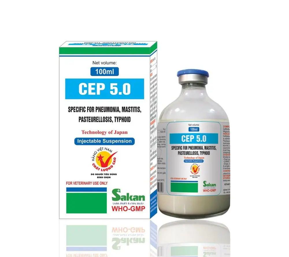 
Veterinary Medicine poultry cattle treatment of pneumonia mastitis metritis CEP 5.0 100ml Ceftiofur 5% antibiotics injection 