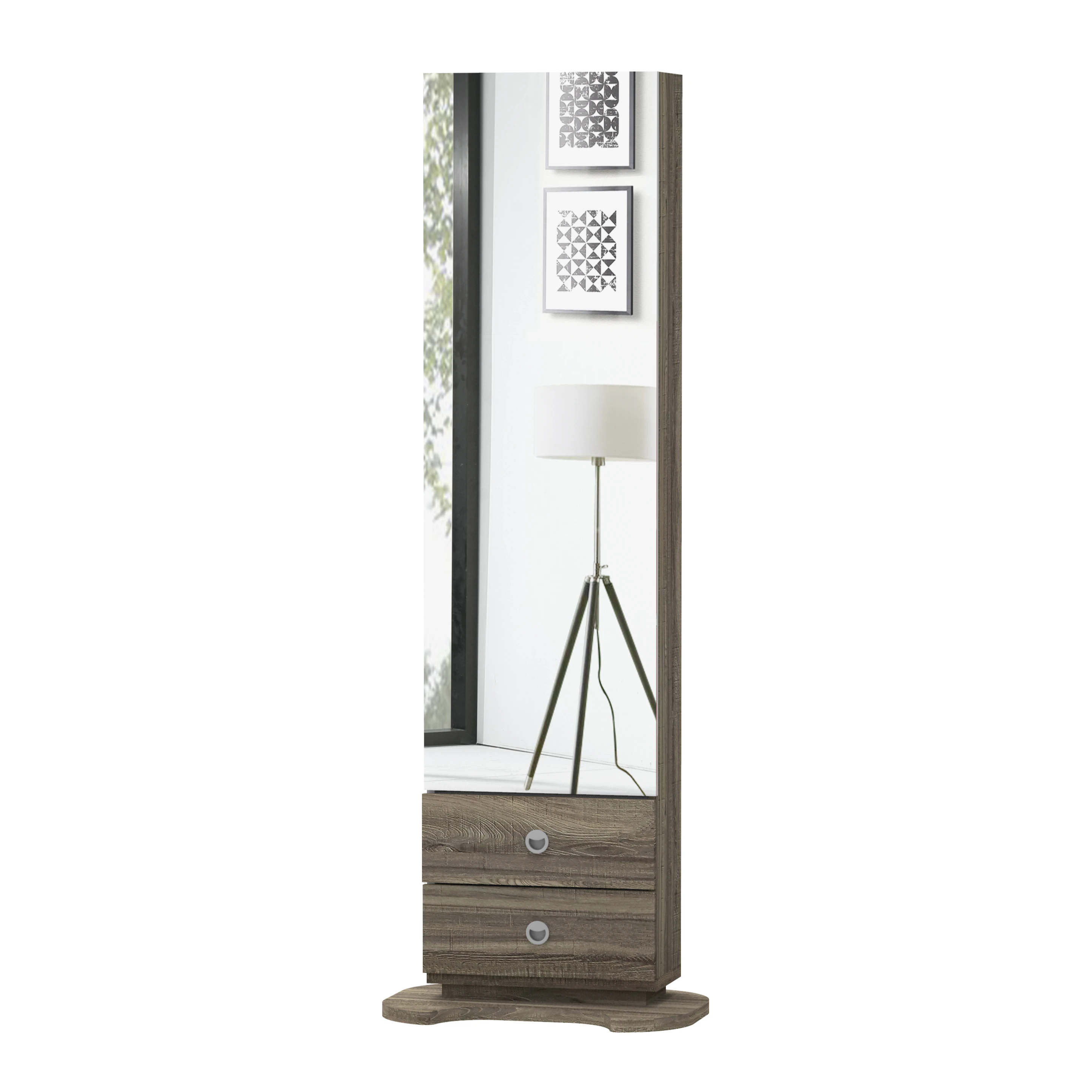 Malaysia-Made 1510 Dressing Table with Full-Length Wooden Mirror Modern Design for Home Hotel Laundry Use