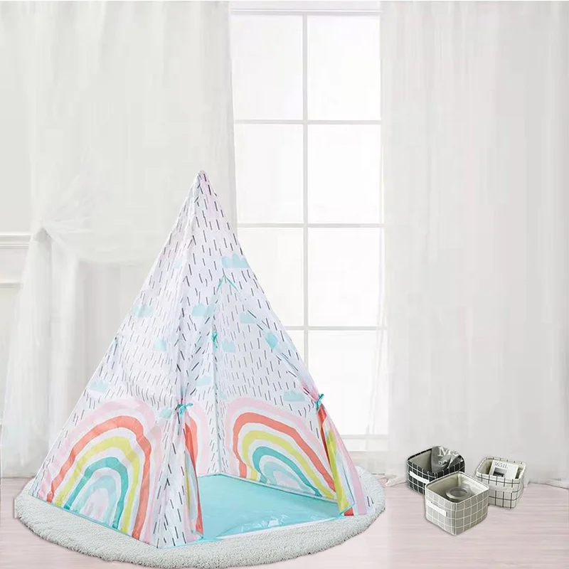 Factory Price Rainbow teepee portable Kids play teepee waterproof kids Teepee play tent A-Frame