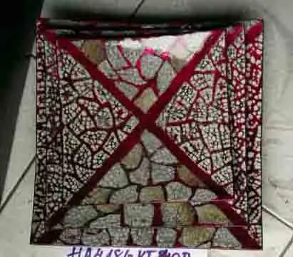 
Set of 3 square lacquer plate with egg-cell finishing, handmade products of Vietnam, suitable for homedecor tableware, houseware 