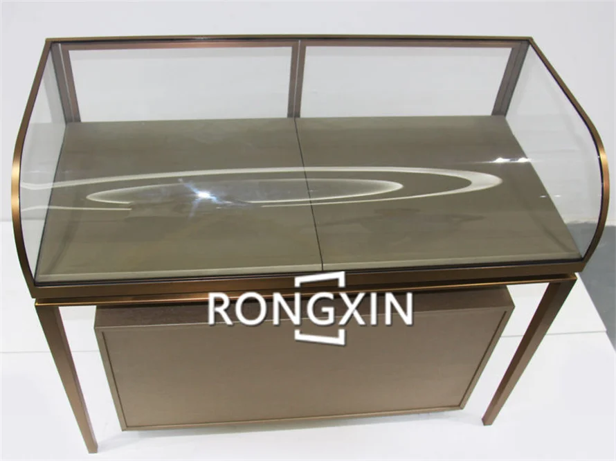 CustomizeCustomized High End Luxury Glossy Jewelry Floor Wooden Display Counter for Shops Showcase for Jewelry Store and Counter