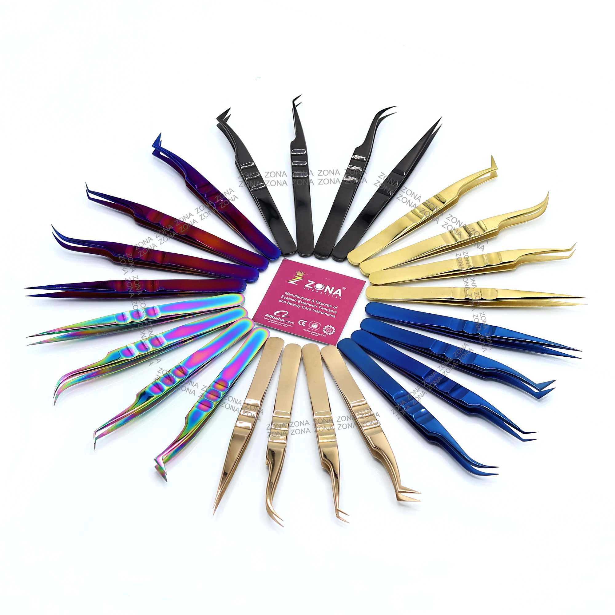 Eyelash Tweezers Logo All Plasma Shades Eyelash Extension Tweezers Double Angle Volume Eyelash Extension Tweezers