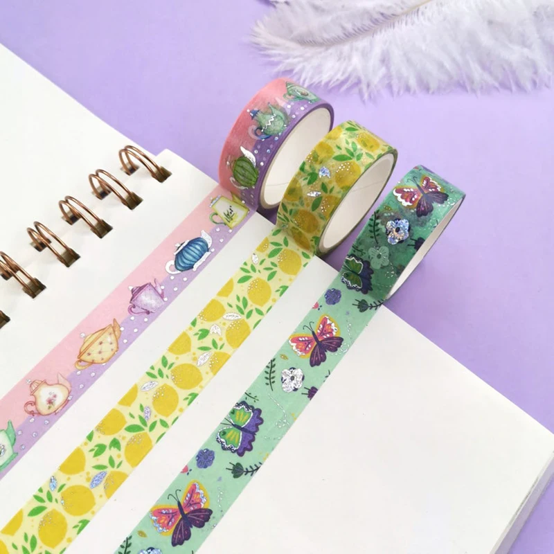 Wholesale Adhesive DIY Cartoon Masking Tape, Japanese holographic foil Washi Tape custom printed