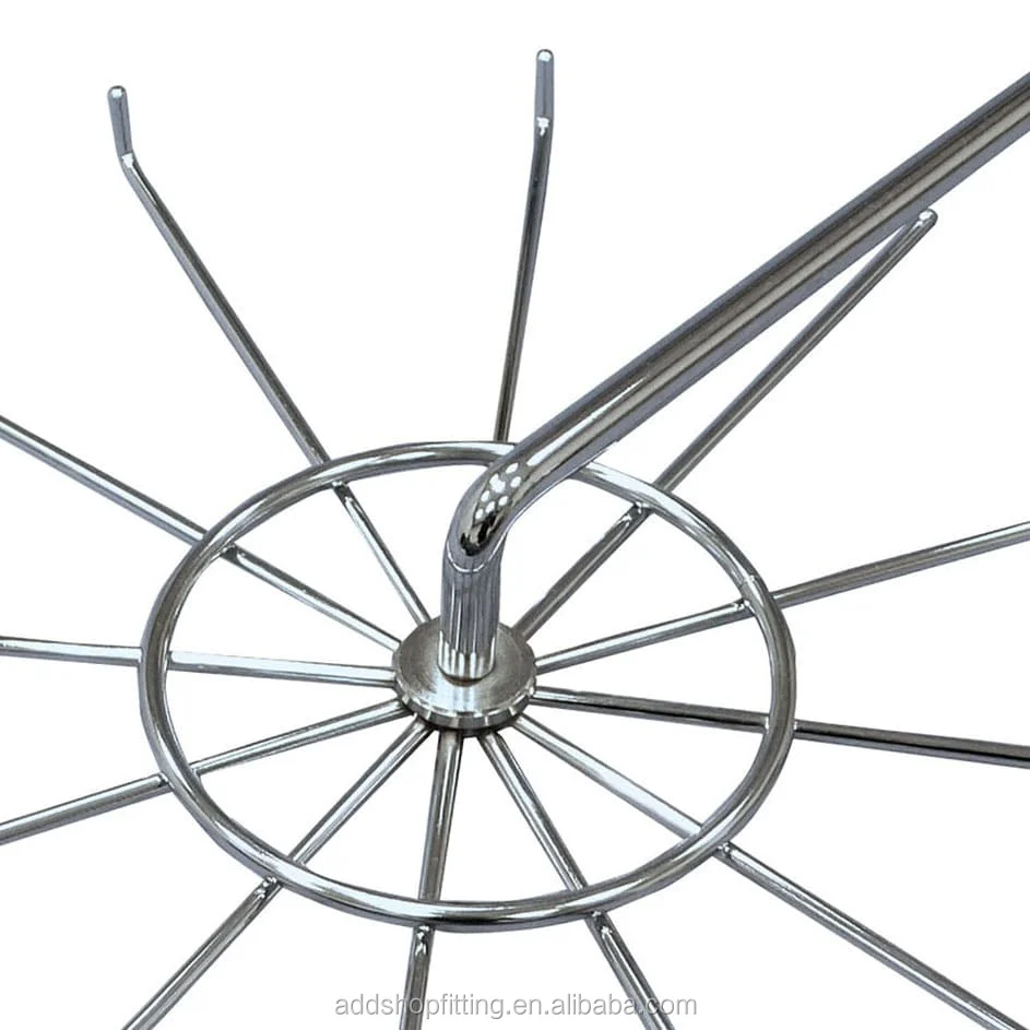 Rotating slatwall hook display silk ties for shop