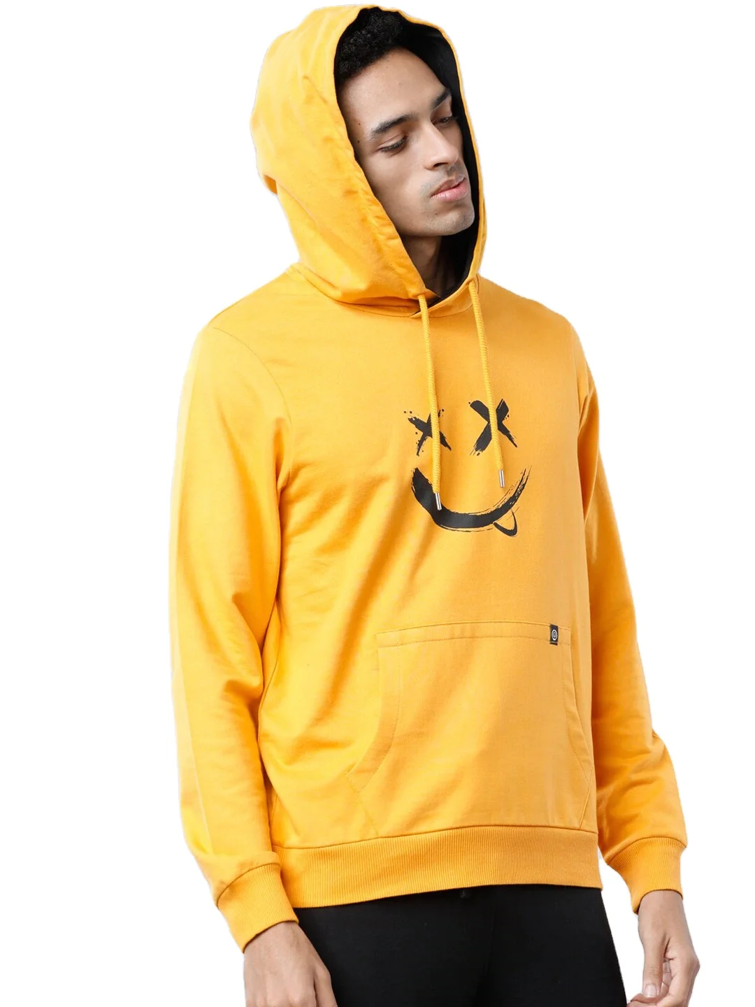 Лидер продаж Толстовка для мужчин онлайн-покупки Мужская Желтая толстовка с капюшоном и принтом лучшее качество оптовая продажа на заказ