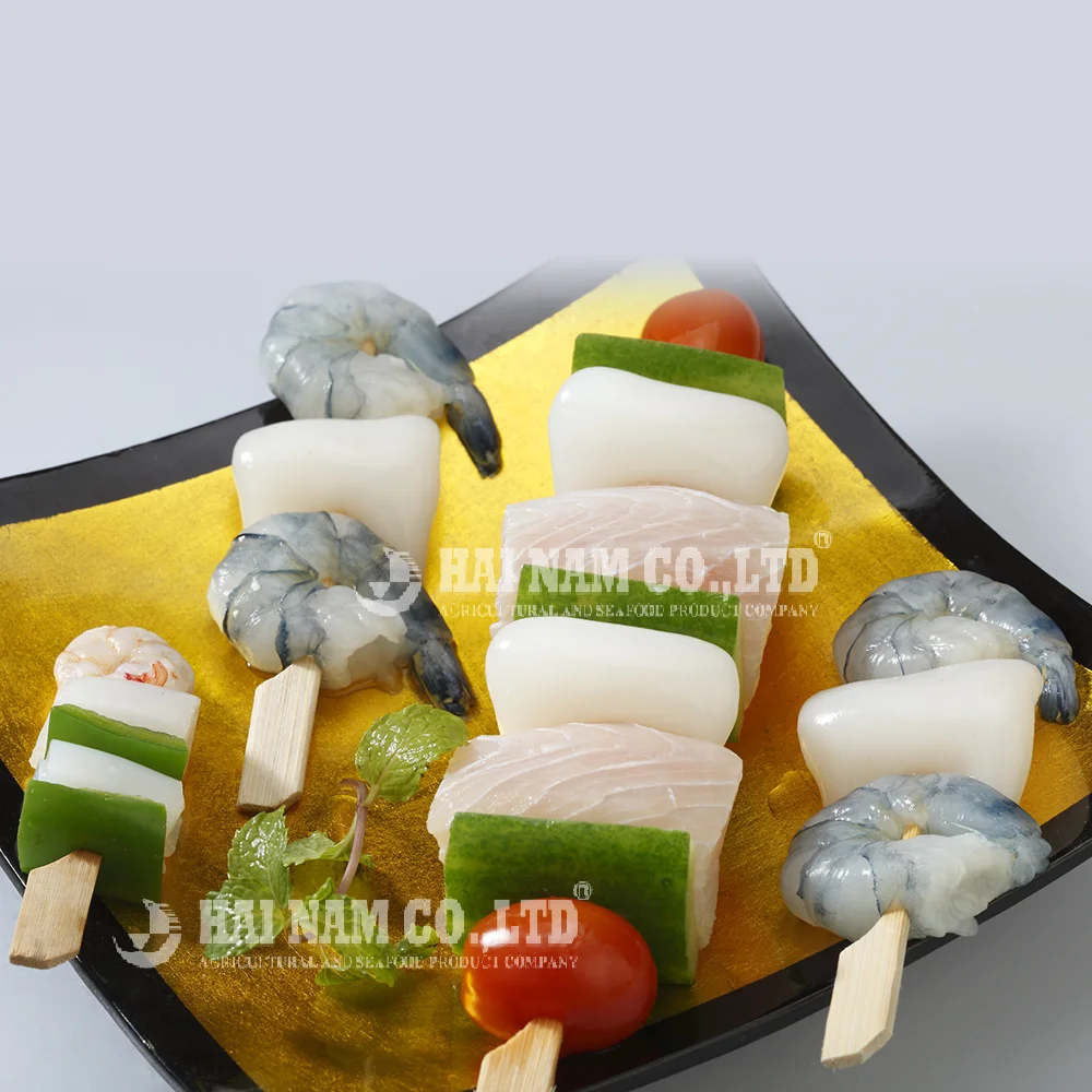 
Natural And Trans Fan Feature Mixed Seafood Frozen Skewer Without Shell Made In Vietnam 