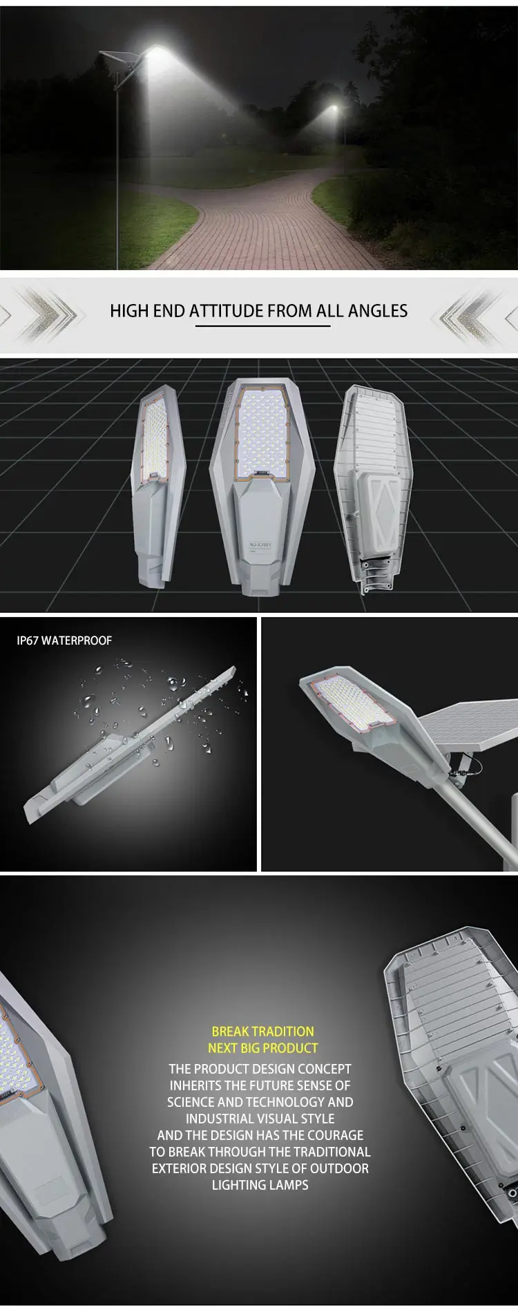 Solar Outdoor Lights Lighting Waterproof Road Ip65 100W 60W Watt 150W Power 30W Lamps 50W High For  Street Lamp Led Street Light