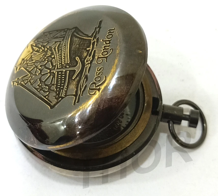 
Collectibles Nautical Brass Round Push Button Pocket Compass Gift Item 