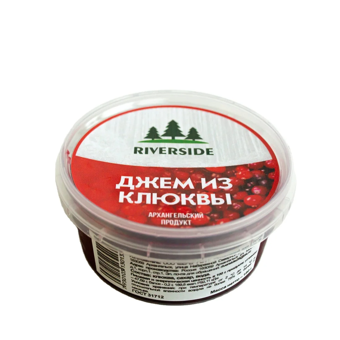 Eco-friendly GOST Standard Box Packaging Fresh / Frozen Healthy Northern Berry Cranberry Jam From Clear and Wild Forests