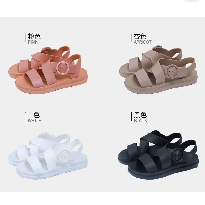 Summer Sandals Women Beach Woman Sandals Flat Casual PCU Plastic Sandals For Women And Ladies Summer