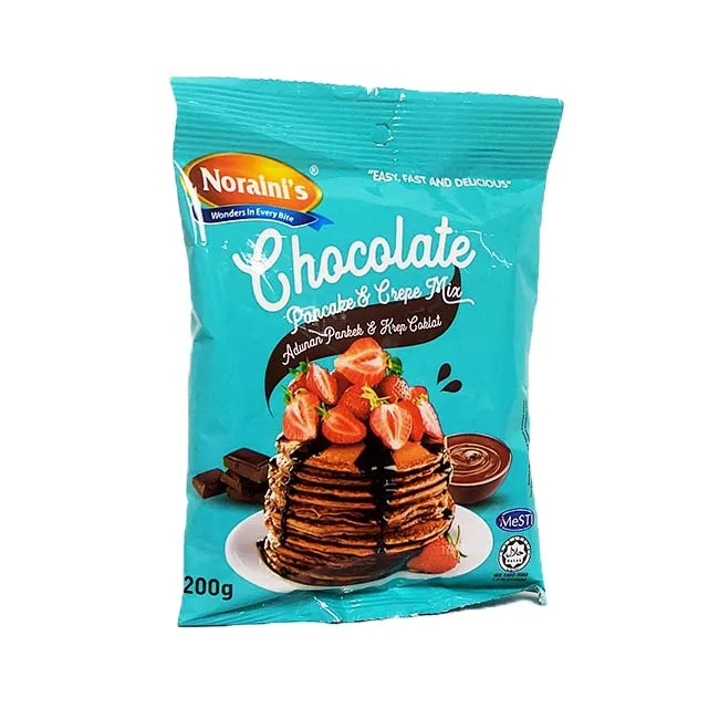 Delicious Fluffy Pancake Mix Crepe Mix In Chocolate Flavor 200g Premixed Chocolate Baking Flour Instant Mix Ready To Eat