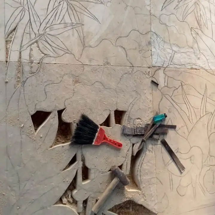 Modern Bali Stone Wall Decoration Relief Sculpture -  Hand Carving Custom Design Wall Stone Sculpture Relief for Outdoor