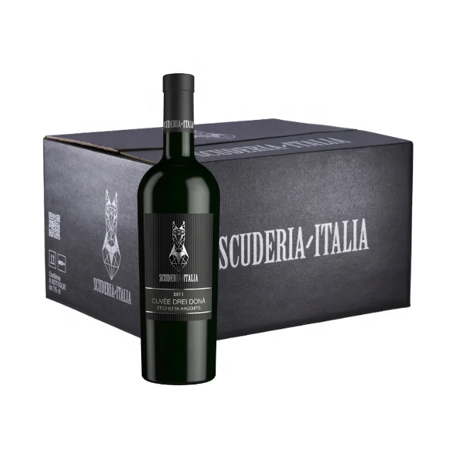 Six Pack CUVEE DREI DONA ETICHETTA ARGENTO 2011 Scuderia Italia 0.75L Prestigious Italian Red Wine