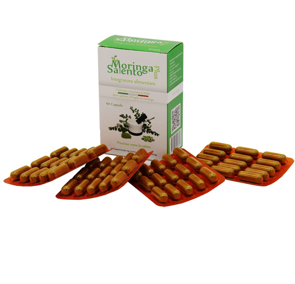 Italian Moringa Capsules Free Pesticides, Free Heavy) 60 Pz-box; 320 Box-pallet for Sale (with Moringa Grown in Italy Green