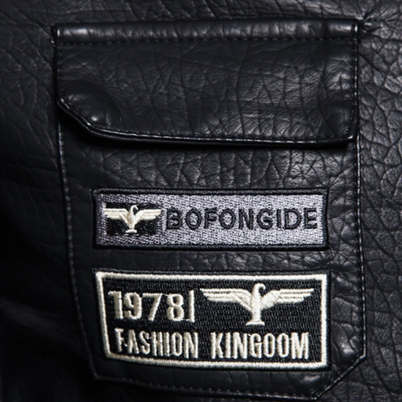 MLI 2021 сезон осень-зима; С вышивкой «вареного Джинса черный рыночных куртка из искусственной кожи больших размеров мужская верхняя одежда & пальто