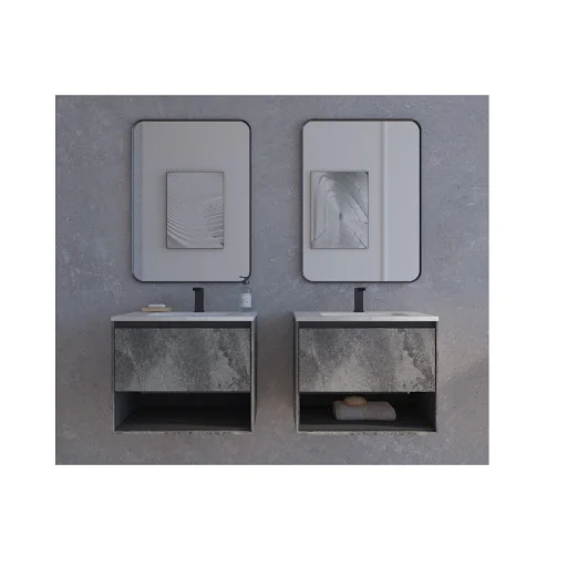 24 inch Customized New Design Wall mount Bathroom Vanity with Sink Countertops Furniture Sets with Sink