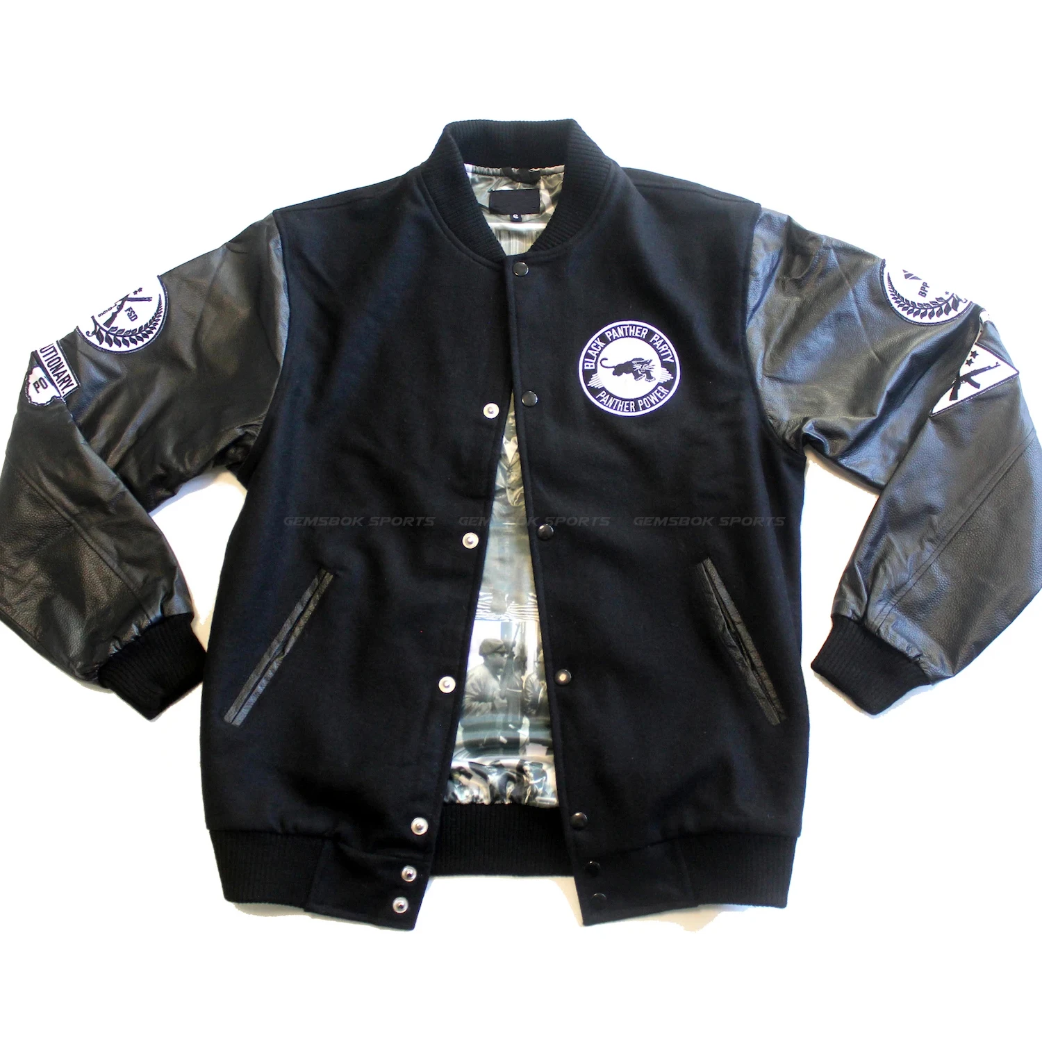 Куртка Panther Varsity черная контрастная Лоскутная куртка-бомбер Letterman мужская куртка высшего качества Черная