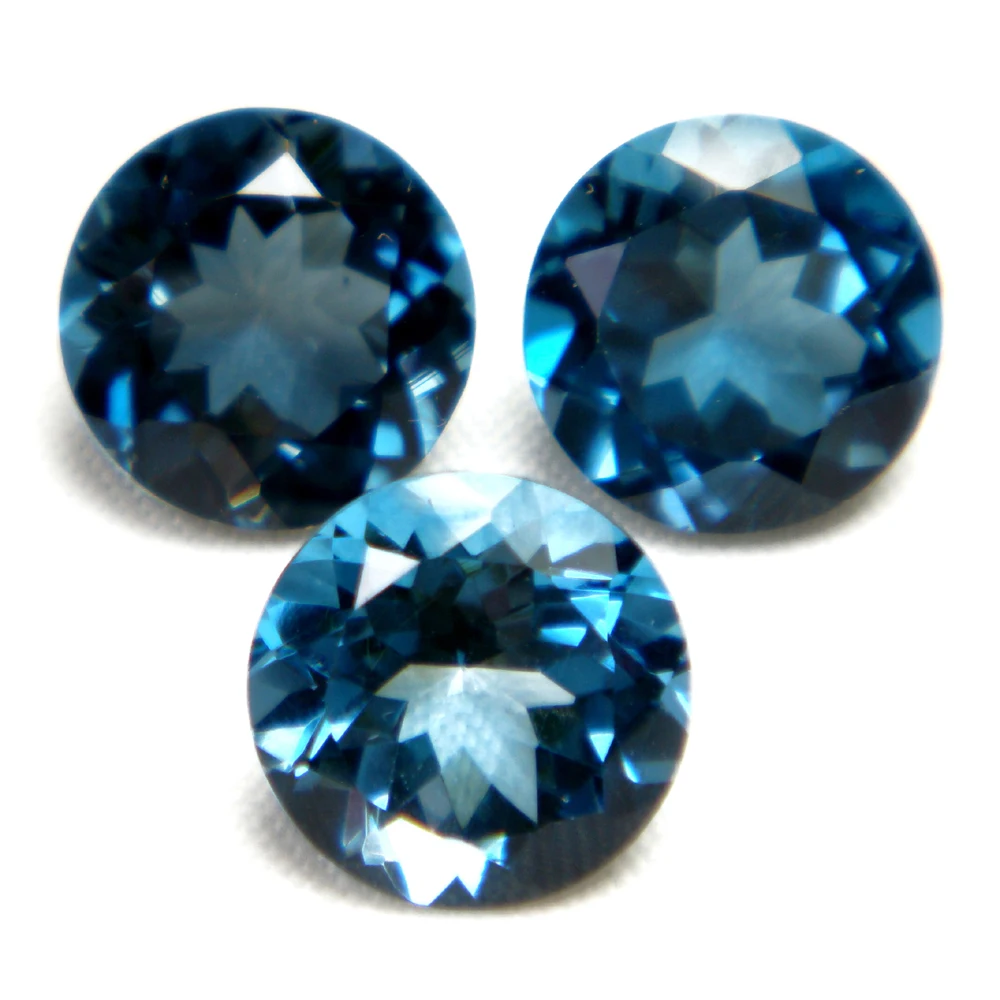 8 - 12 MM  London Blue Topaz Round Shape Faceted Cut Top Quality Wholesale Topaz Natural Loose Gemstone Sale Best Price Topaz