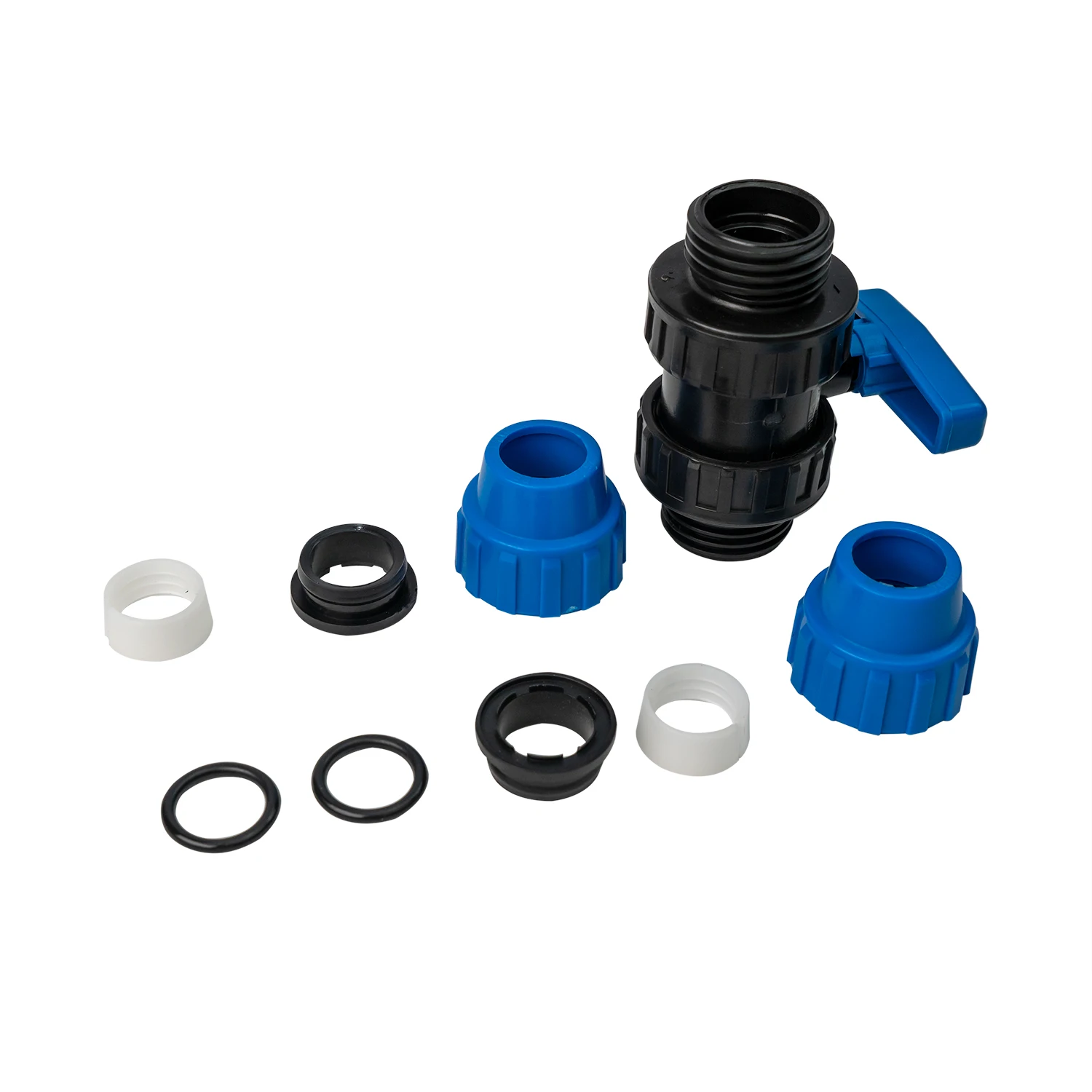 Заводская розетка размер 1/1 ''-4'' ирригационные ПЭ фитинги PP компрессионный шаровой клапан