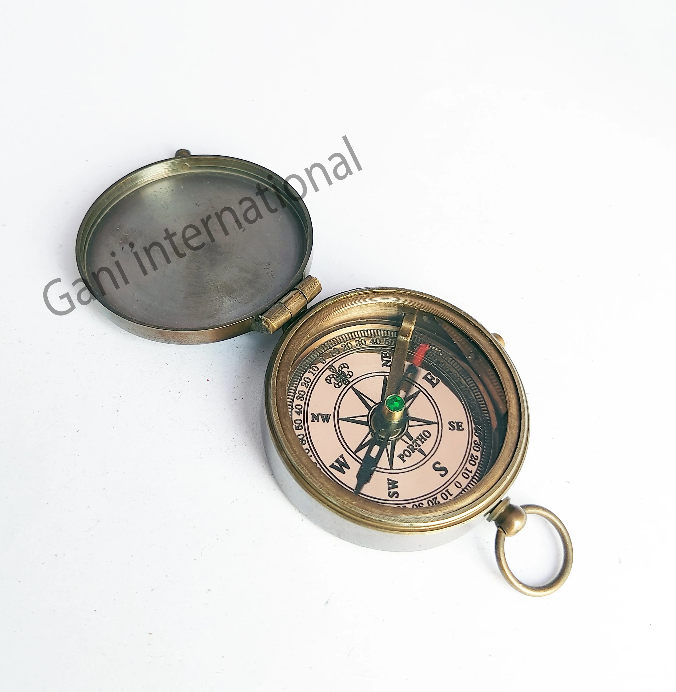 Nautical Brass flat Pocket Compass Anniversary Gift Engraved compass For Camping