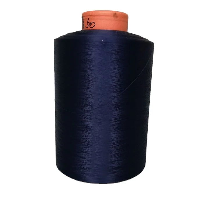 GRS recycled polyester yarn Low Elongation DTY 100D/36F high color fastness dope dyed UV resistance for outdoor fabric