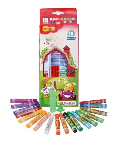 Дешевые масляные краски для рукоделия и школьные принадлежности 18 видов цветов масляная пастель набор цветных карандашей OP-C012