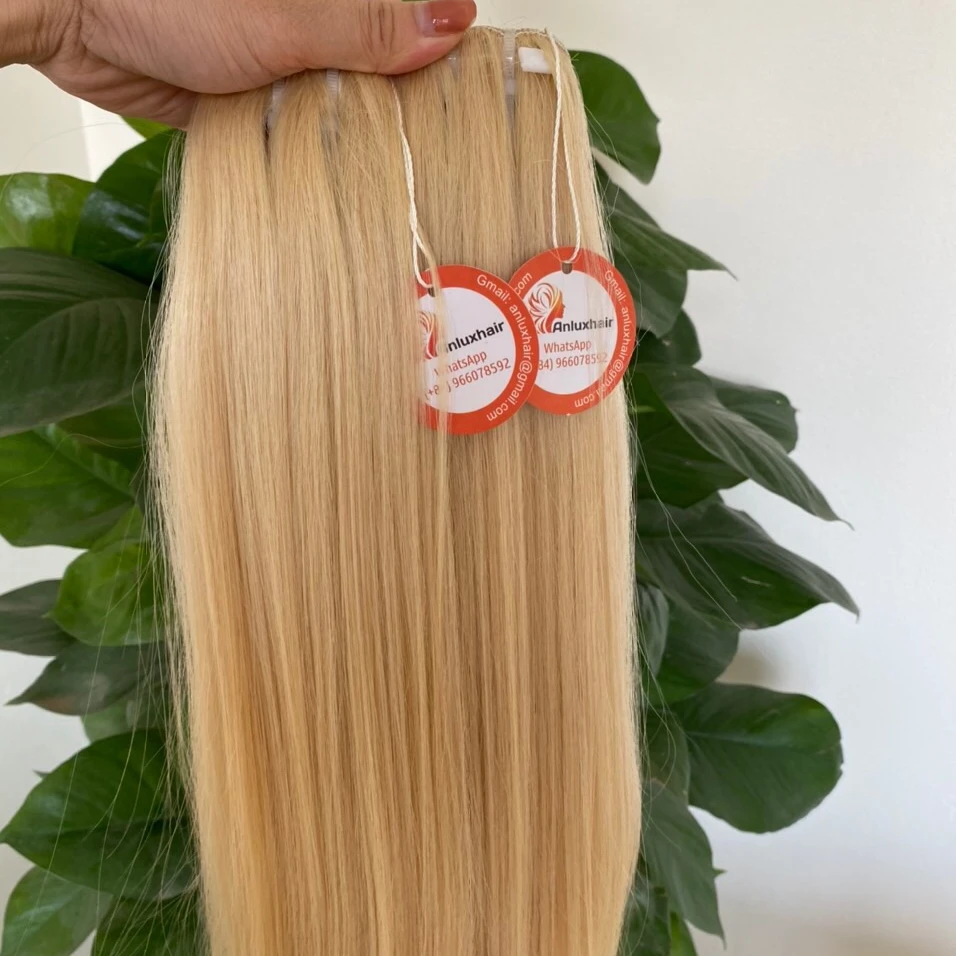 
BlondeStraight human hair bundles Blondedouble drawn hair 3 Bundles Straight Raw human hair extension 