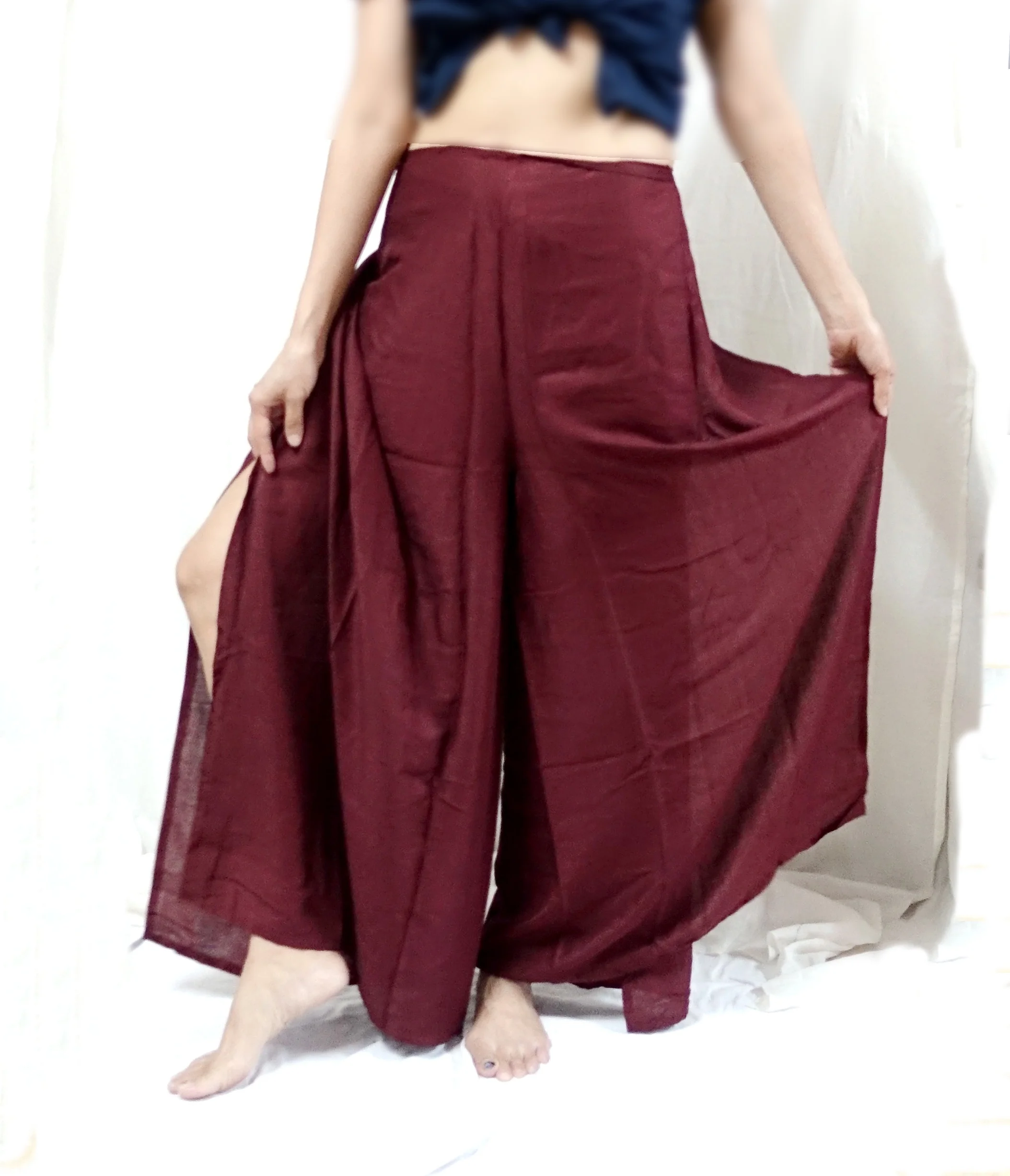 Solid colors BOHO harem wide leg gypsy yoga belly dance art fisherman skirt maxi Sarong thai Wrap tie pants