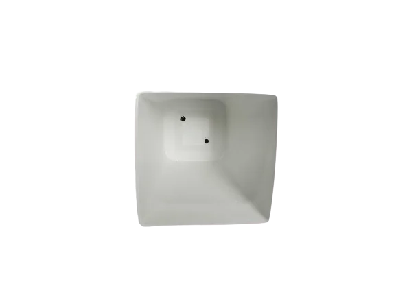 Plastic Plant Pots Square Tall Flower Pot for Indoor and Outdoor Large Black and White Planter Oriental Style