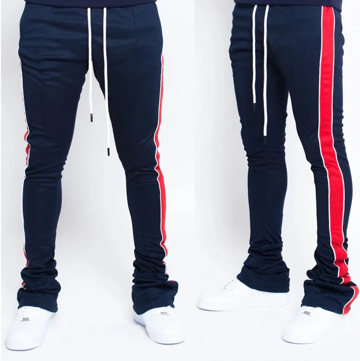 Custom Logo Street Style Elastic Waist Casual Flared Sweatpants Stacked Flare Sweat Pants For Men
