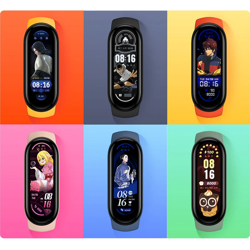 Оригинальный фитнес-трекер Mi Band 6 с пульсометром и кислородом Смарт-часы Xiaomi