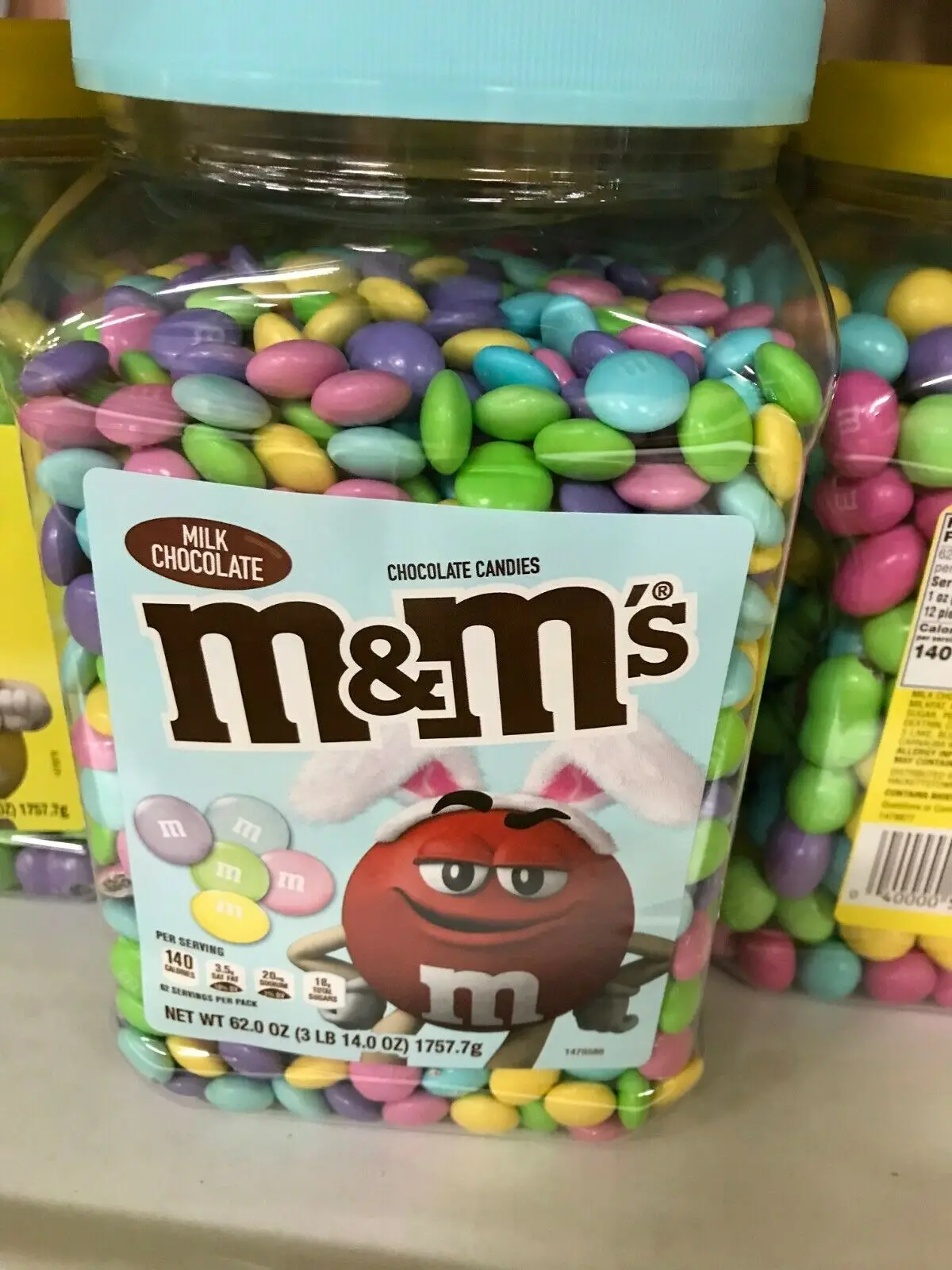 Peanut Chocolate Candy, Plastic Pantry Size Jar whole for M & M