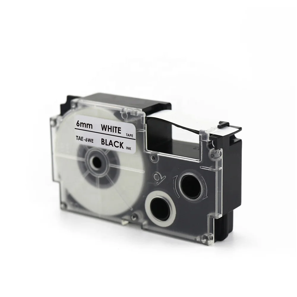 Tatrix 6mm Black on White Compatible Name Land Label Tape Cartridge XR-6WE for Casio KL-100 Printer