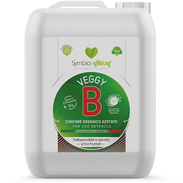 High quality made in Italy maxi format of vegetal fertilizer SYMBIOETHICAL VEGGY B 20 Lt for organic farming