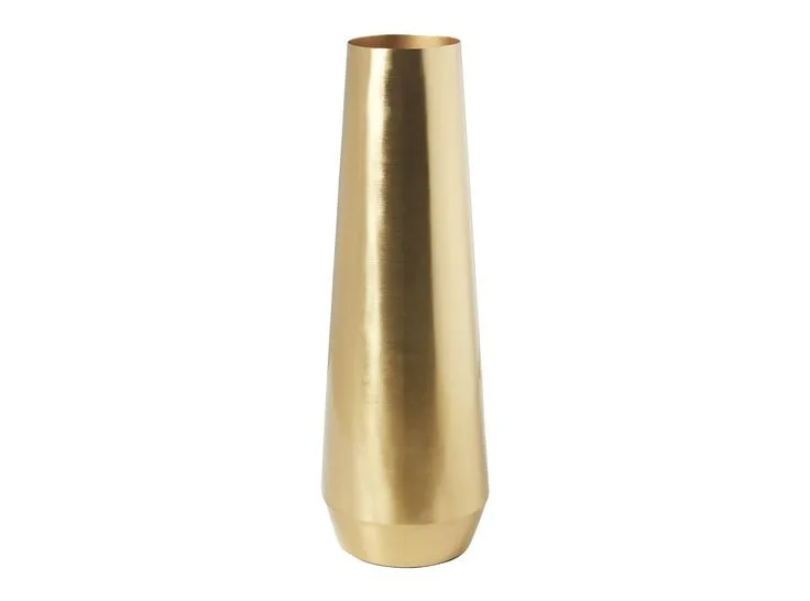 Luxurious Modern Hotel Gold Metal Cylinder Flower Vases For Home Decor