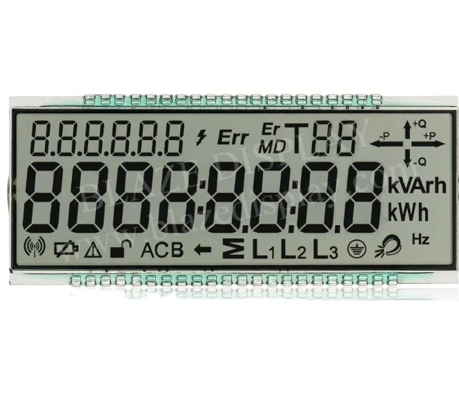 
Custom size 7 segement LCD panel for energy meter customizable LCD screen for metering devices 