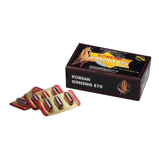 KOREAN GINSENG 870 870mg x 30capsule_Korean Ginseng Extract Soft Capsule)_Hot sale Top Selling Health Foods_Food supplement
