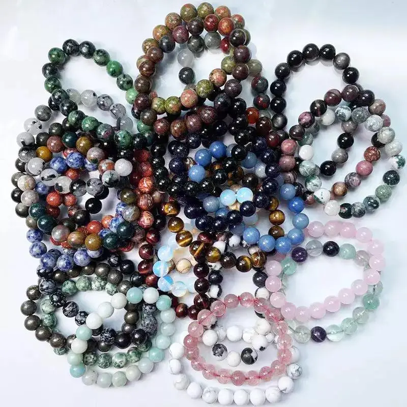 Премиум Агат Круглые браслеты из бисера/оптовая продажа смешанных агатных кристаллов Браслеты Ювелирные изделия/браслеты драгоценных камней весь