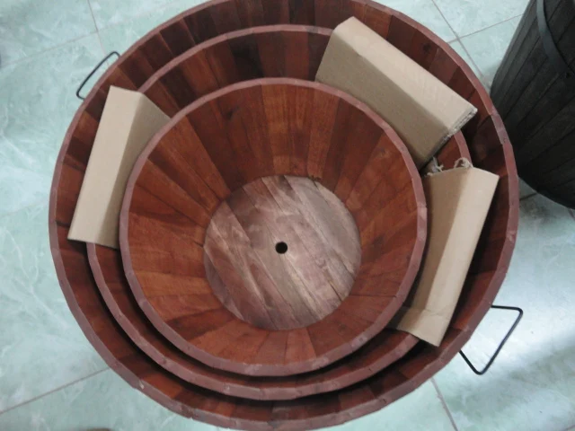 Набор деревянных цветочных горшков из акации 3 для сада высококачественный вьетнамский деревянный забор легко собрать