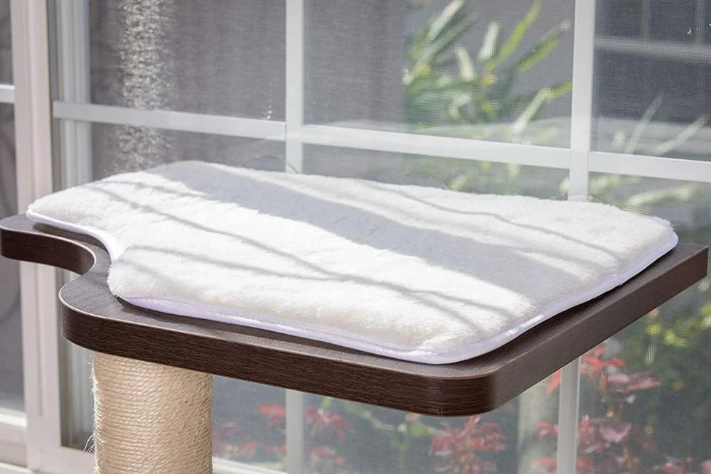 
Wood Cat Window Perch Hammock Seat Space Saving and Safety Window Mounted Cat Bed for Large Cats 