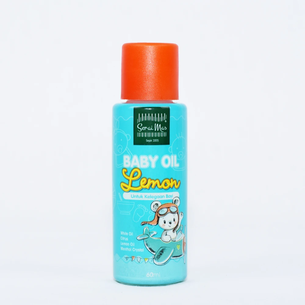 Hot Selling Baby Oil With Lemon Fragrant Baby Products 60 ml Relieve Bloating In Babies Apply After Shower Made In Malaysia