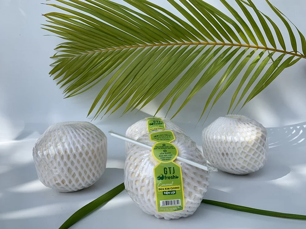 100% Fresh 4 Weeks Usage Green Convenient Diamond Cut Shape For Drink From Mekong Delta Vietnam Coconut Fruit