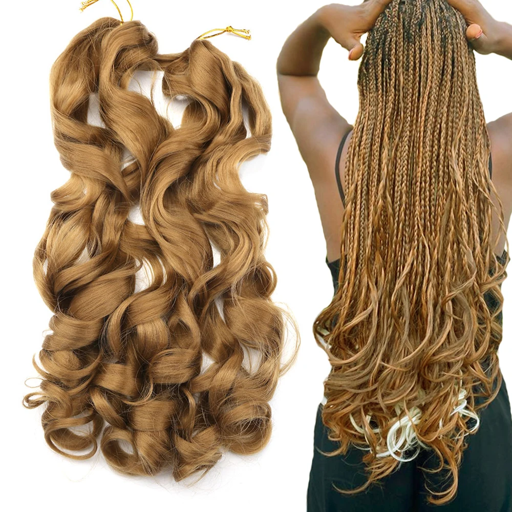 African Spiral Loose Wave Spiral Curly Hair Braid French Curly Braiding Hair Attachment Wavy Braiding Hair Extensions