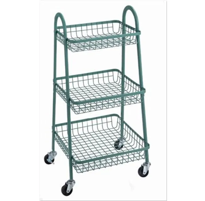 Прекрасное прибытие четырехколесная платформа синяя металлическая корзина новый дизайн корзина для спальни органайзер для хранения